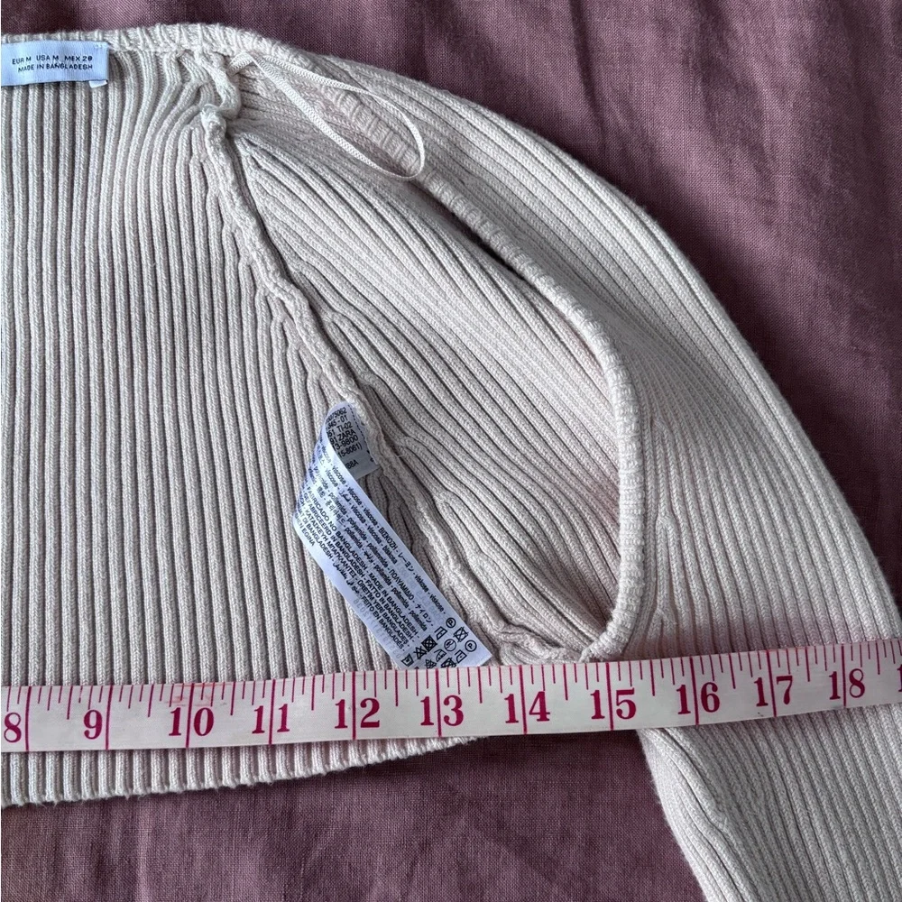 Zara Ribbed Shrug in Beige - Picture 8 of 8
